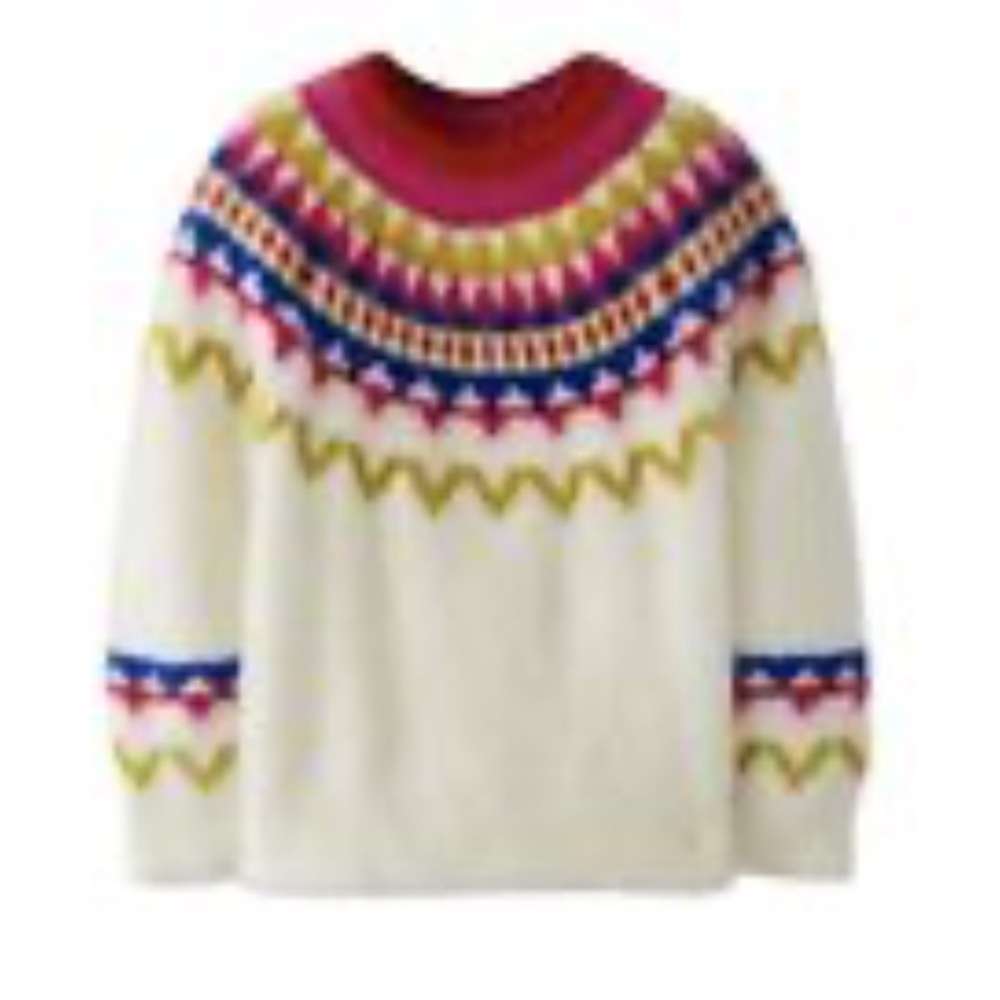 Hanna Andersson Fuzzy Colorful Fair Isle Sweater